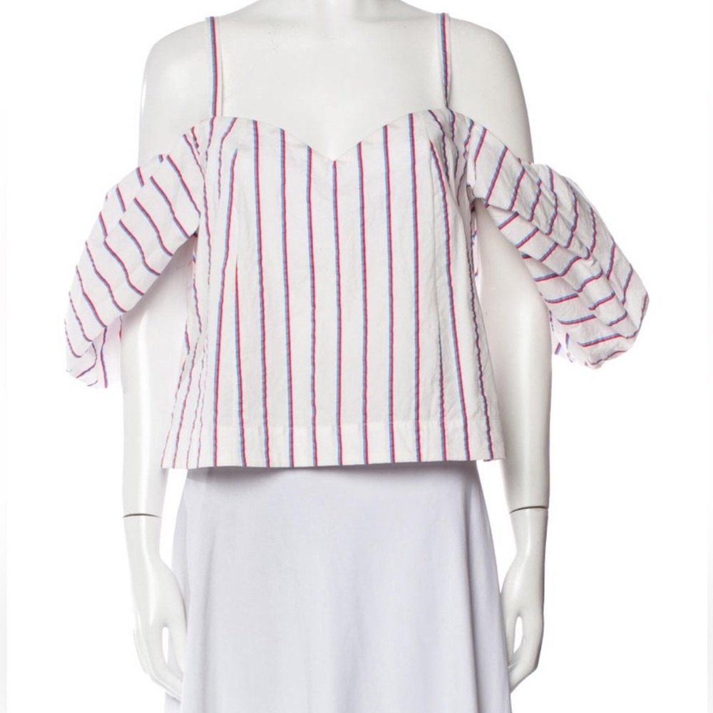 Rosie Assoulin Striped Off-The-Shoulder Top